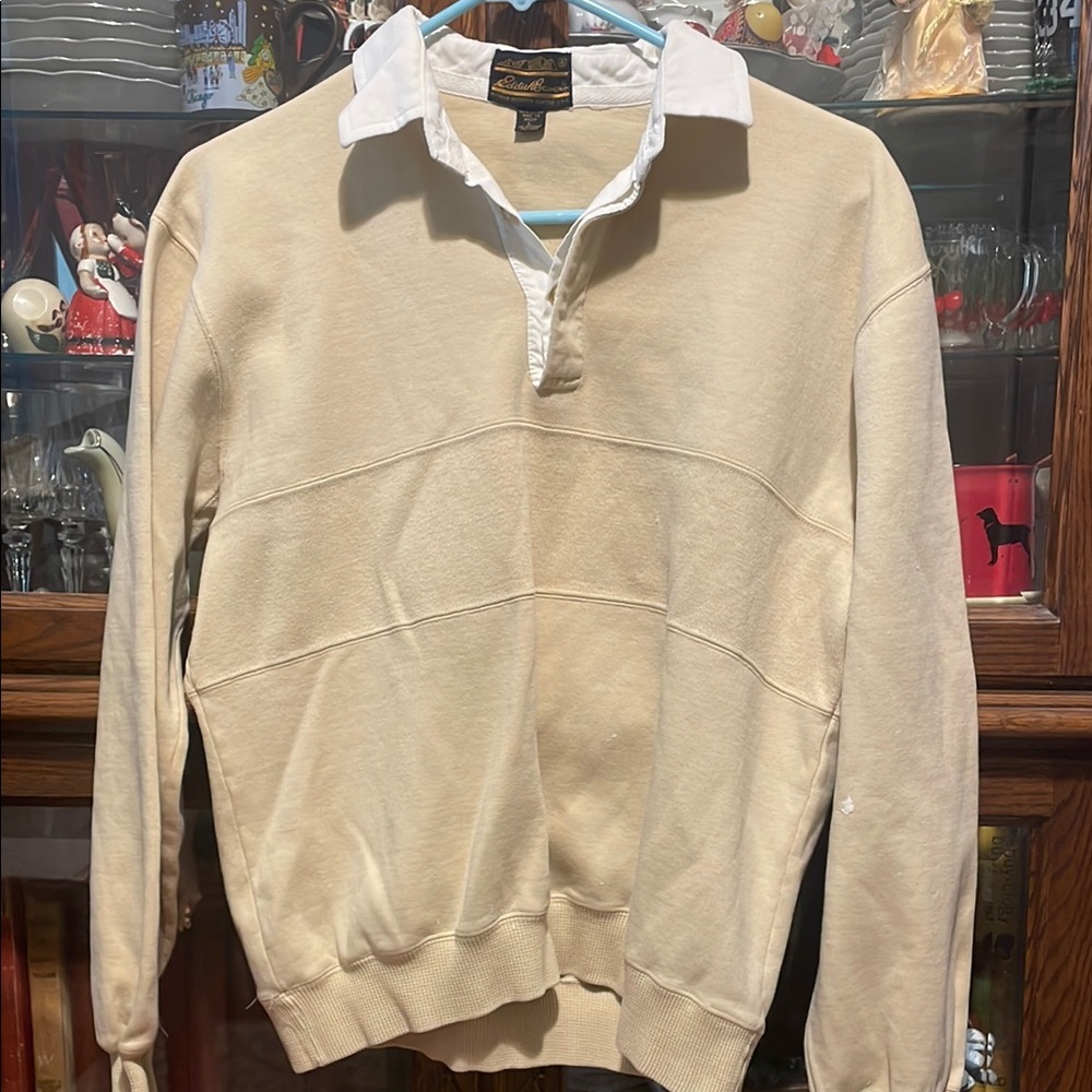Eddie Bauer Men's Classic Cream Sweater (000400)